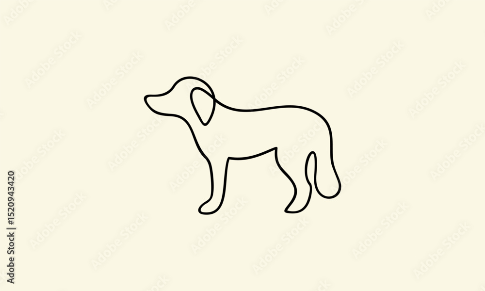 Fototapeta premium Dog Silhouette Line Art.