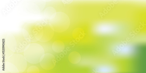 A soft green, white, and yellow bokeh background evokes tranquility, nature, and relaxation, making it ideal for ecological, environmental, and sustainability-themed designs.
