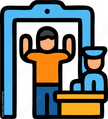 Security screening icons suitable for travel websites, brochures, and advertisements.