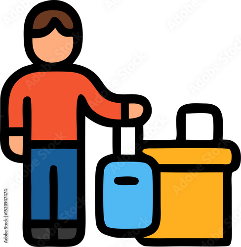Check in icons suitable for travel websites, brochures, and advertisements.
