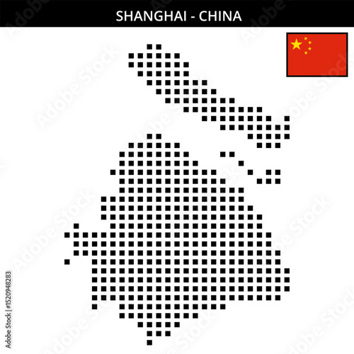 Canvas Print Big square dotted map of shanghai in China