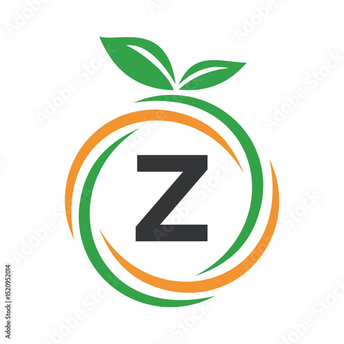 Initial Orange Logo combine with letter Z vector template