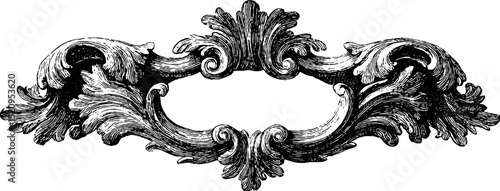 Baroque ornamental cartouche - elegant decorative design for projects