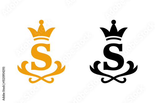 Letter s crown logo royal elegant brand identity