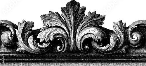 Intricate baroque facade with volute motifs for architectural design