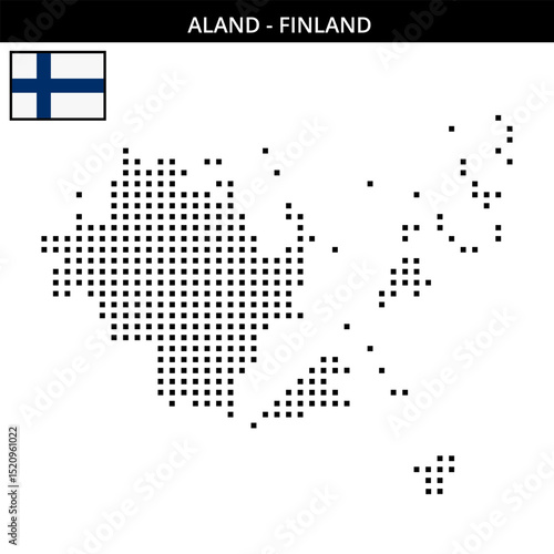 Medium square dotted map of aland in Finland