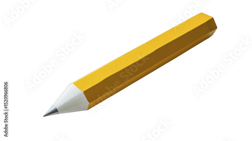 Classic Yellow Graphite Pencil on a transparent background, PNG image, PNG file.