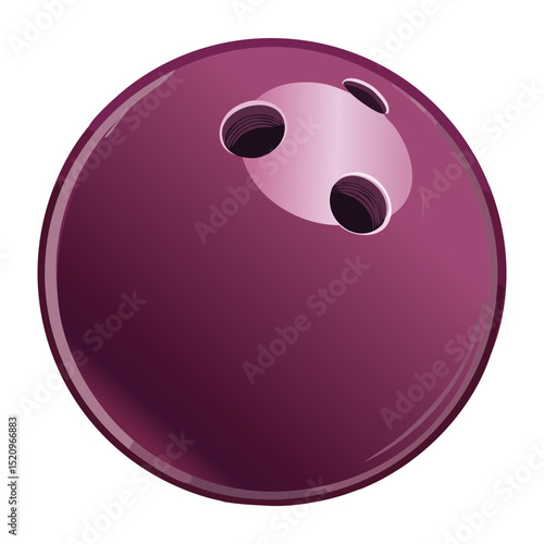Purple Bowling Ball Isolated Design
