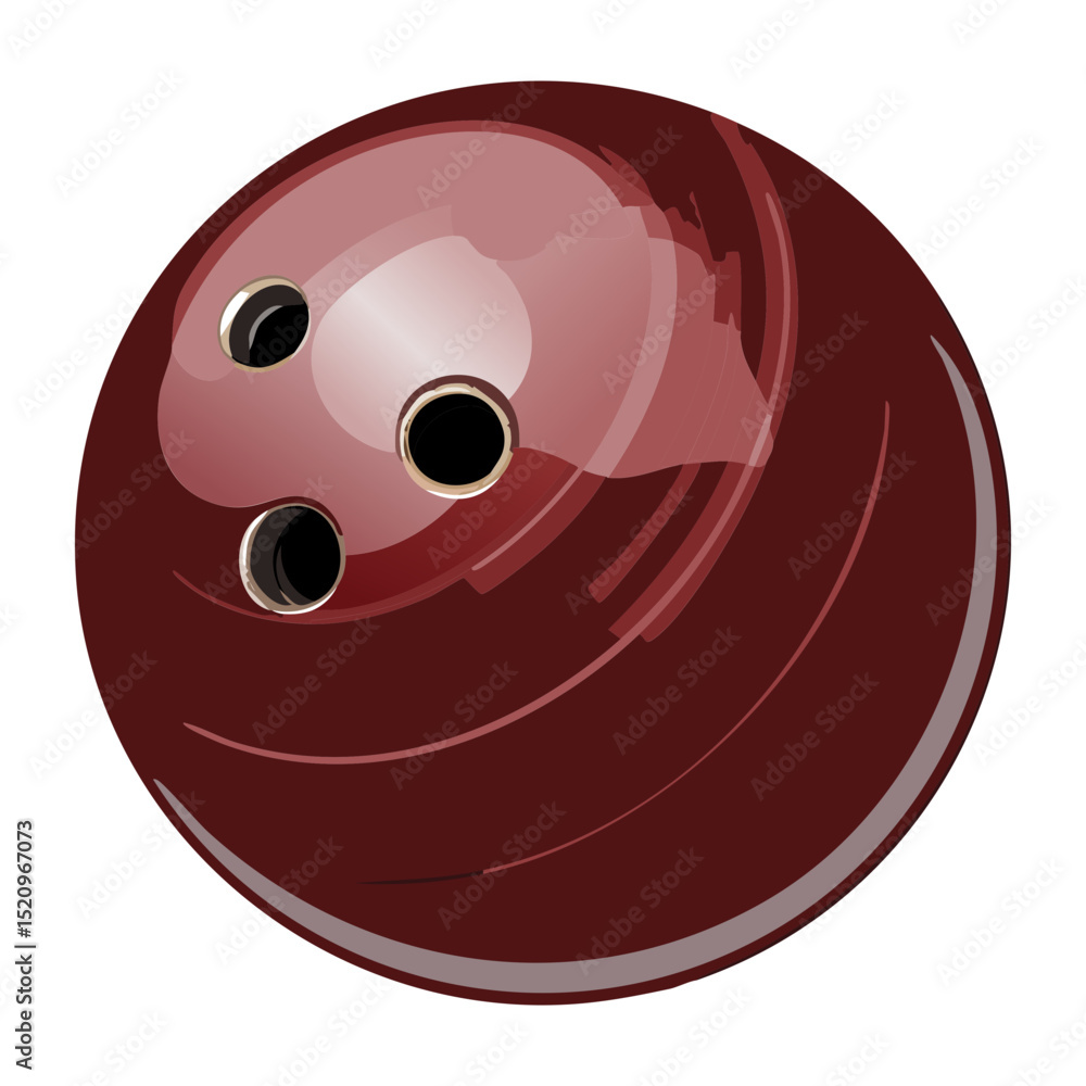 Fototapeta premium Solid Dark Red Bowling Ball Design