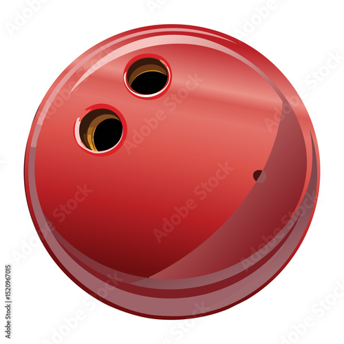 Bright Red Bowling Ball Classic Design