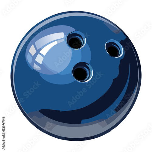 Classic Blue Bowling Ball Traditional Design