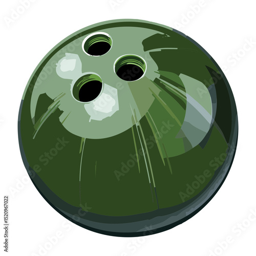 Classic Green Bowling Ball Simple Design