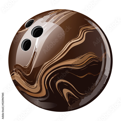 Elegant Brown Swirl Pattern Bowling Ball