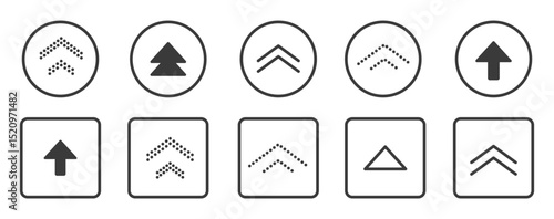 Swipe up icon arrow button, ui scroll symbol. Swipe slide simple minimal line sign. Move button, app interface action. 