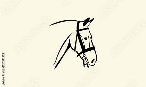 Horse Head Profile Silhouette.