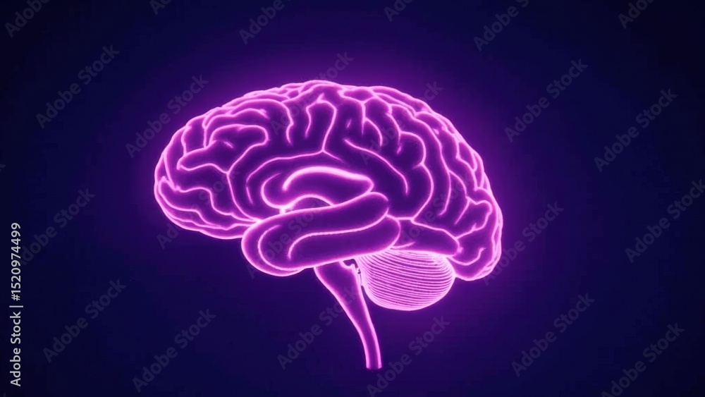 Technological purple brain image Technological purple brain image