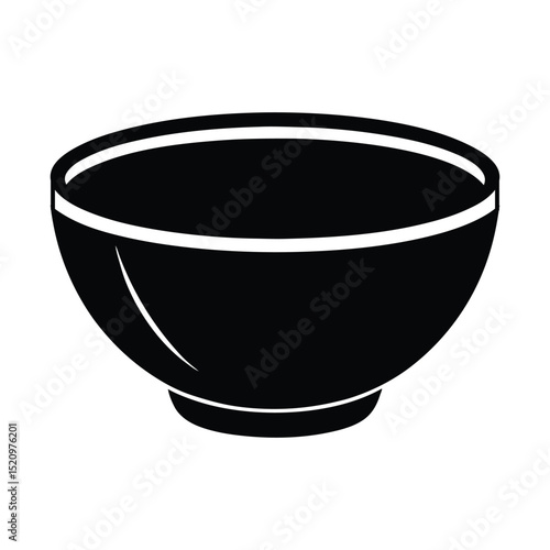Bowl black Silhouette vector illustration.