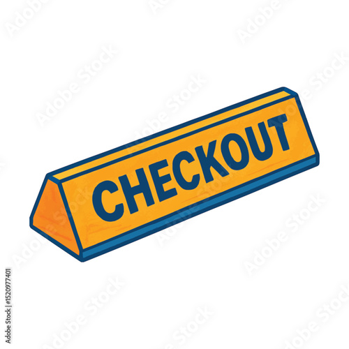 Checkout Divider Vector – Yellow Retail Bar with Blue Border, Isolated