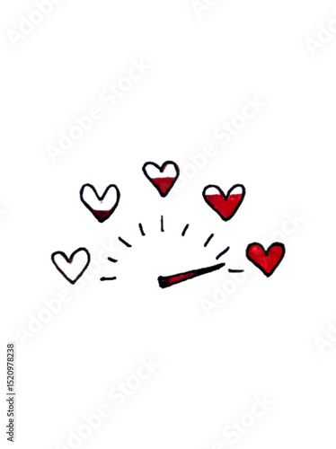 hearts meter cute vector illustration