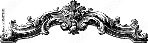 Intricate rococo facade design featuring delicate engraved elements for decorative use