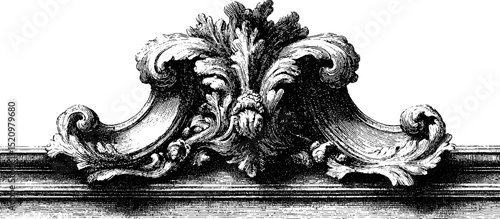 Elegant rococo style engraved facade design for architectural decor