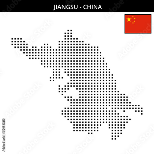 Medium square dotted map of jiangsu in China
