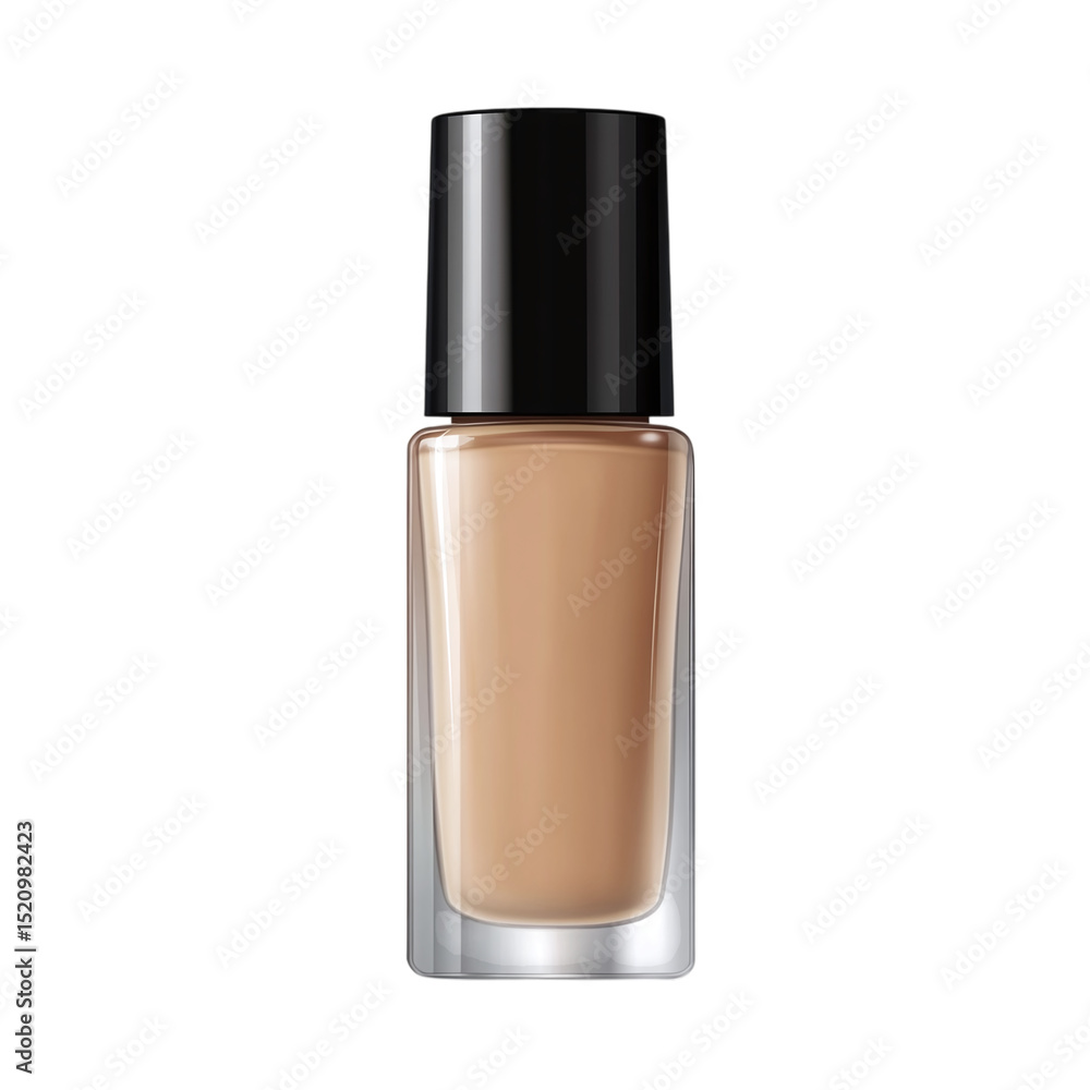 A stylish bottle of liquid foundation makeup, beauty product display, isolated on transparent background A stylish bottle of liquid foundation makeup, beauty product display, isolated on transparent background