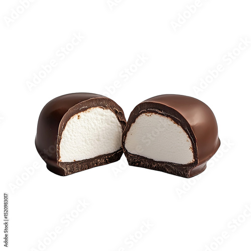 Chocolate-covered marshmallow halves