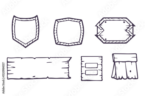 Fototapeta RPG wooden sign and frame set