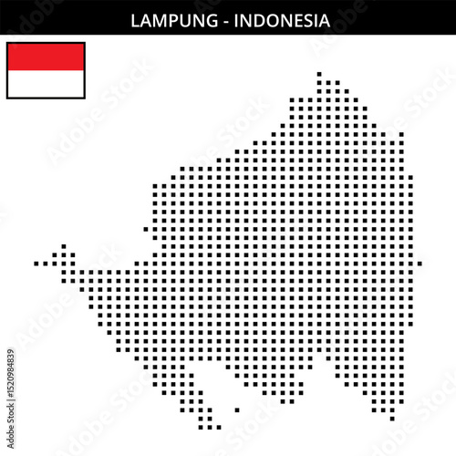 Wallpaper Mural Medium square dotted map of lampung in Indonesia Torontodigital.ca