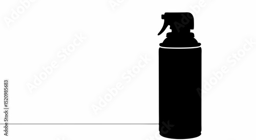 Cooling spray in silhouette against a plain white background  