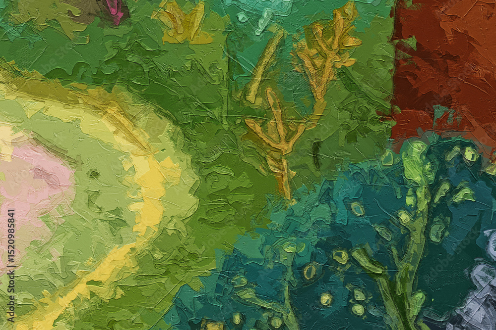 Fototapeta premium Various oil paintings, flowers, streams, chrysanthemums, rabbits, plum blossoms, beautiful mountains and rivers