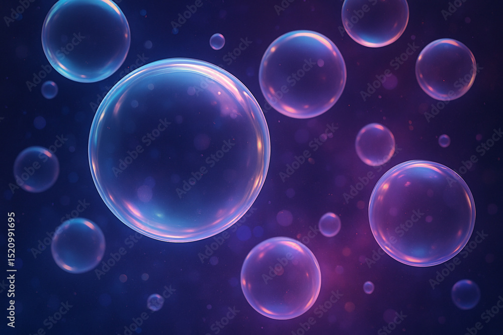 Colorful Glowing Soap Bubbles Floating in Space.
Transparent soap bubbles with iridescent reflections floating in deep purple space background, perfect for dreamy concepts.
Colorful Glowing Soap Bubbles Floating in Space.
Transparent soap bubbles with iridescent reflections floating in deep purple space background, perfect for dreamy concepts.