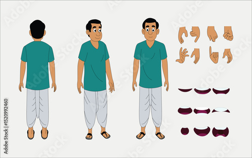 Indian man cartoon character. moral stories for the best cartoon character.