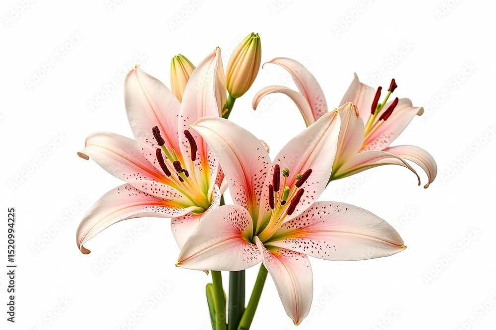 Fototapeta premium Close up white Lilly blooming in the garden. 