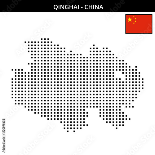 Wallpaper Mural Medium square dotted map of qinghai in China Torontodigital.ca