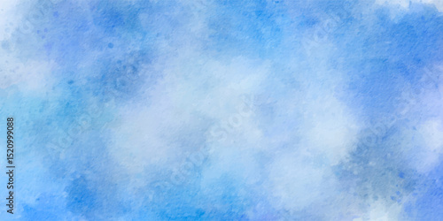Blue background. Blue watercolor background vector. Abstract sky blue texture with artistic brush strokes, soft gradient, and fluid design for creative digital artwork and modern aesthetics.