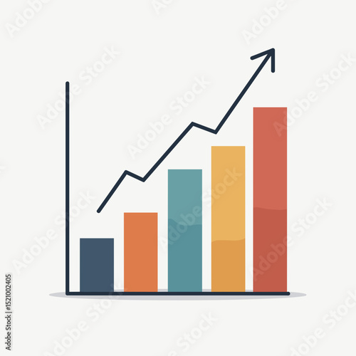 Free Download Bar graph showing upward trend, for data visualization - GFXLoad