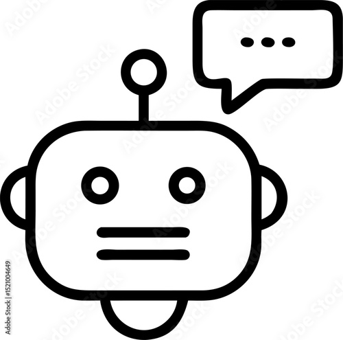chatbot vector outline icon on white or transparent background