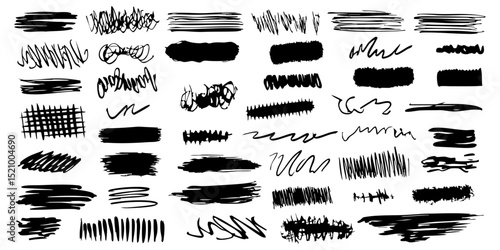 Abstract Scribble And Doodle Set. Creative Expression And Design Elements Collection. Isolated Vector Illustration