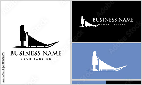 Husky Sledding Logo Design.