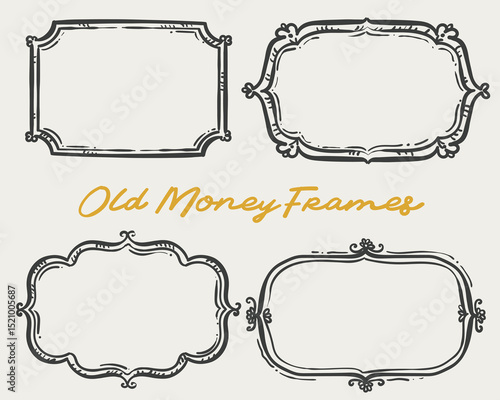 Beautiful Old Money, Whimsical Frames Vector Set
