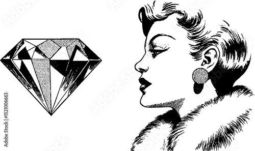 Elegant vintage cocktail lounge theme with diamond and classic fashion