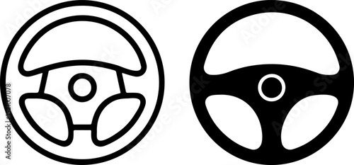 Car Steering Wheel Icons 