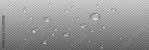 Vector water drops.Realistic raindrops.Bubbles, rain, water.EPS 10.