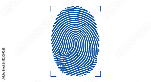 Stylized Blue Fingerprint Scan Graphic