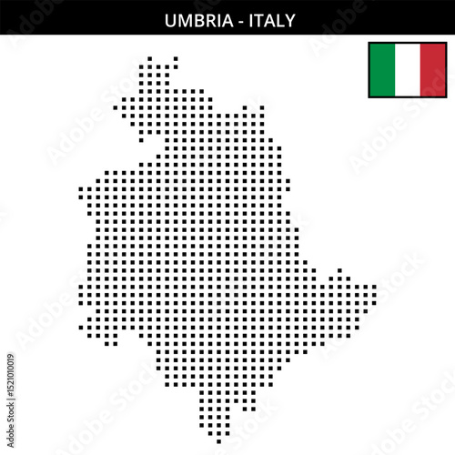 Wallpaper Mural Medium square dotted map of umbria in Italy Torontodigital.ca