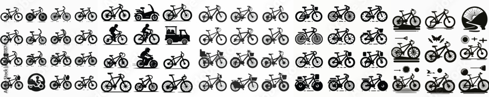 Vector set image silhouette of bicycle. Vector set image silhouette of bicycle.