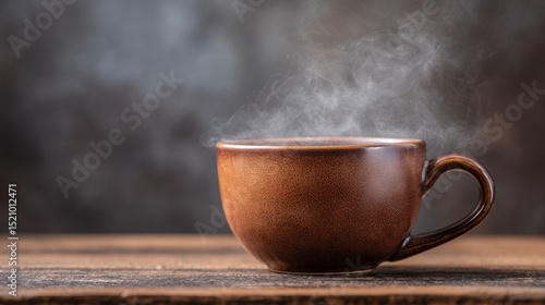 Wallpaper Mural Coffee Cup with Rising Steam on Dark Blue Background Torontodigital.ca