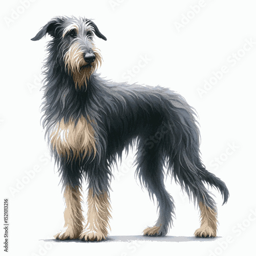 Sighthound Mist dog Scottish Deerhound isolated watercolor vector illustration svg